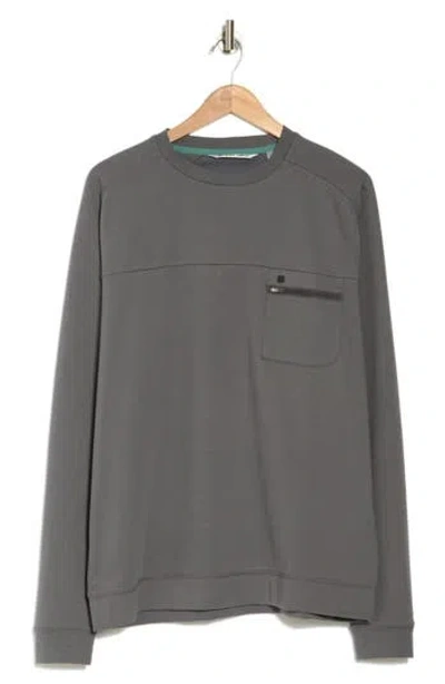 Black Clover Crue Long Sleeve Golf T-shirt In Grey Clover Charcoal