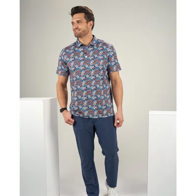 Black Clover Flower Power Polo In Moody Blue