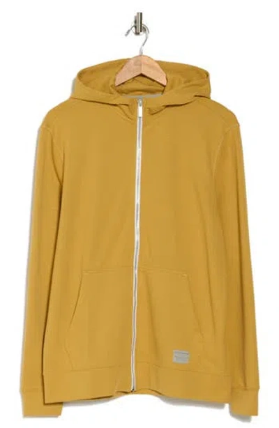 Black Clover Frankie Zip Golf Hoodie In Charcoal Clover Inca Gold