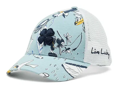 Black Clover Island Luck 33 Adjustable Hat Baseball Caps Ligth Blue/navy Tropical Hat/white Mesh/navy Clover: One