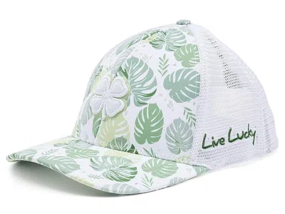 Black Clover Island Luck 35 Adjustable Hat Baseball Caps White/green Tropical Hat/white Mesh/white Clover: One Si