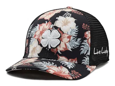 Black Clover Island Luck 37 Adjustable Hat Baseball Caps Black Tropical Hat/black Mesh/white Clover: One Size In Multi