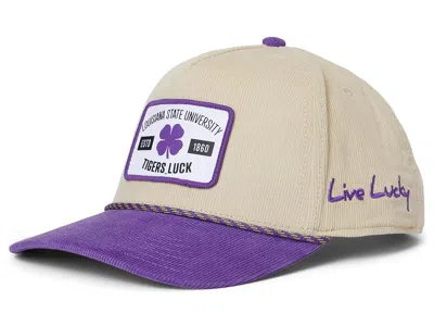 Black Clover Lsu Legacy Adjustable Snapback Hat Licensed Caps Natural/purple/corduory W Rope Hd Patch: One Size In Neutral