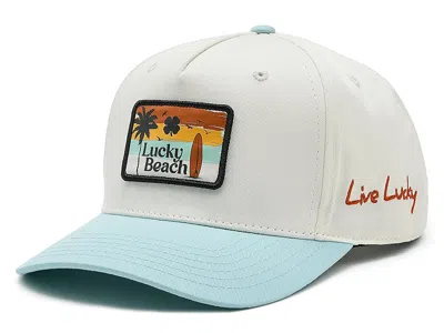 Black Clover Lucky Beach Adjustable Hat Baseball Caps White/sky Blue Hat/multi-color Woven Patch: One Size In Gray