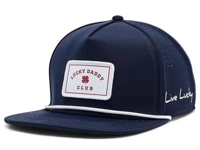 Black Clover Lucky Daddy Adjustable Hat Baseball Caps Navy Hat/white Rope/woven Patch: One Size In Blue