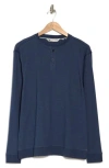 Black Clover Maddow Long Sleeve Henley In Sapphire