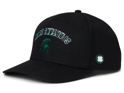 Black Clover Michigan State Game Day Adjustable Snapback Hat Licensed Caps Black/cotton Twill Dark Green 3d Embro
