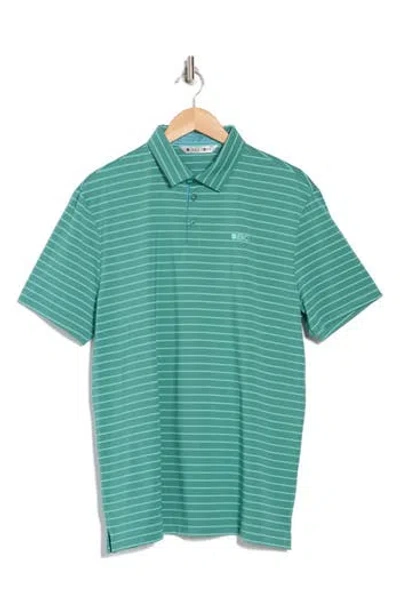 Black Clover Oceans 7 Performance Knit Polo In Jade Clover Jade