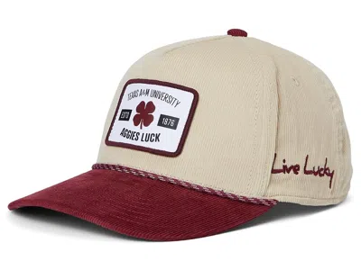 Black Clover Texas Am Legacy Adjustable Snapback Hat Licensed Caps Natural/maroon/corduroy With Rope Hd Patch: On In Neutral