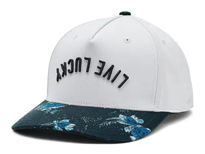 Black Clover Tropical Upside Down Luck Adjustable Hat Baseball Caps Navy/white/tropical Print: One Size In Blue