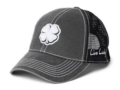 Black Clover Two Tone Vintage 36 Adjustable Hat Baseball Caps Black Hat/3d White Clover/white Trim Felt Patch: On