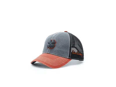 Black Clover Two Tone Vintage 38 Adjustable Hat Baseball Caps Black/charcoal/orange: One Size
