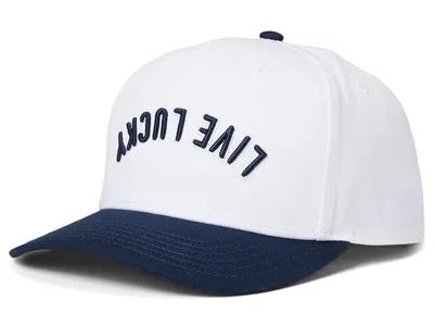 Black Clover Upside Down Luck 2 Adjustable Hat Baseball Caps White/navy Hat/3d Embroidery: One Size In Blue