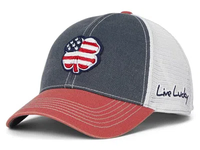 Black Clover Usa 2t Vintage Adjustable Hat Baseball Caps Navy/red Hat/3d Usa Flag Clover: One Size In Blue