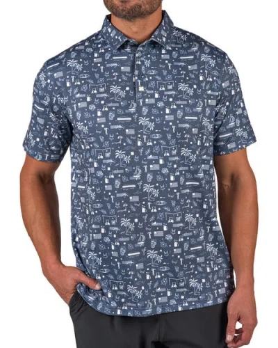 Black Clover Vacation Nation Polo In Blue
