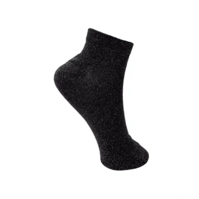 Black Colour Anklet Glitter Sock In Black