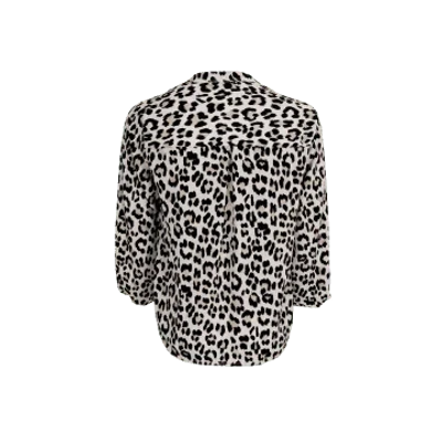 Black Colour Luna Blouse In Leopard Print