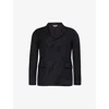 BLACK COMME DES GARCON BLACK COMME DES GARCON MENS BLACK CELESTIAL-EMBROIDERED SINGLE-BREASTED WOOL BLAZER