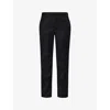 BLACK COMME DES GARCON BLACK COMME DES GARCON MEN'S BLACK CELESTIAL-EMBROIDERED STRAIGHT-LEG WOOL TROUSERS