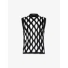 BLACK COMME DES GARCON BLACK COMME DES GARCON MEN'S BLACK SLEEVELESS CUT-OUT KNITTED TOP