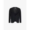 Black Comme Des Garcon Mens Black Hooded Single-breasted Wool Blazer Xl In Black
