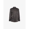 Black Comme Des Garcon Mens Black/white Asymmetric Polka-dot Woven Shirt In Multi