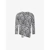 Black Comme Des Garcon Mens White/black Animal-print Asymmetric Knitted Jumper In Multi