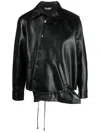 Black Comme Des Garçons Asymmetric-hem Artificial Leather Jacket