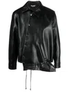 Black Comme Des Garçons Asymmetric-hem Artificial Leather Jacket
