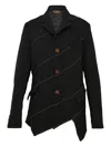 Black Comme Des Garçons Asymmetric-hem Blazer In Black