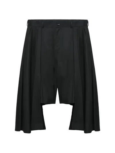 Black Comme Des Garçons Asymmetric Layered Shorts In Black