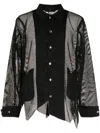 BLACK COMME DES GARÇONS ASYMMETRIC OPEN-KNIT SHIRT JACKET