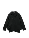 Black Comme Des Garçons Asymmetric Press-stud Jacket In Black
