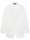 Black Comme Des Garçons Asymmetric Single-breasted Blazer In White