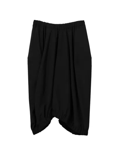 Black Comme Des Garçons Asymmetric-hem Midi Skirt In Black