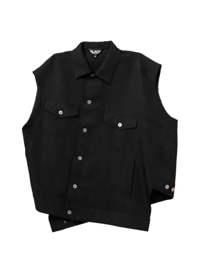 Black Comme Des Garçons Asymmetric-hem Vest In Black