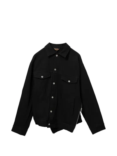 Black Comme Des Garçons 비대칭 헴 재킷 In Black