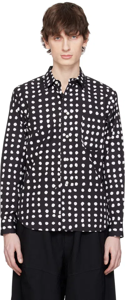 BLACK COMME DES GARÇONS BLACK & WHITE COTTON BROAD SHIRT