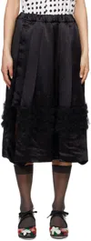 Black Comme Des Garçons Black Cut Out Ruffle Midi Skirt In 1 Black