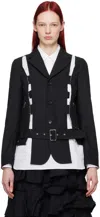 Black Comme Des Garçons Black Cutout Blazer In 1 Black