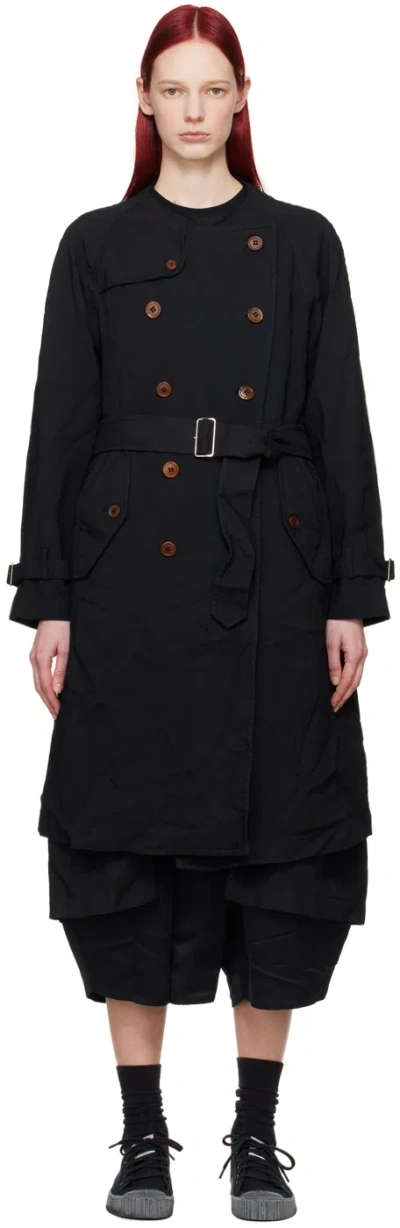 Black Comme Des Garçons Black Double-breasted Trench Coat In 1 Black