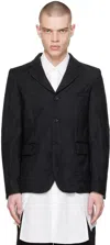 Black Comme Des Garçons Black Embroidered Blazer In Black