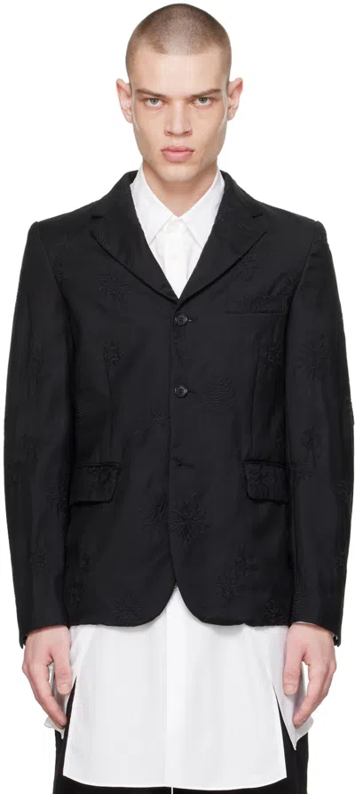 Black Comme Des Garçons Black Embroidered Blazer