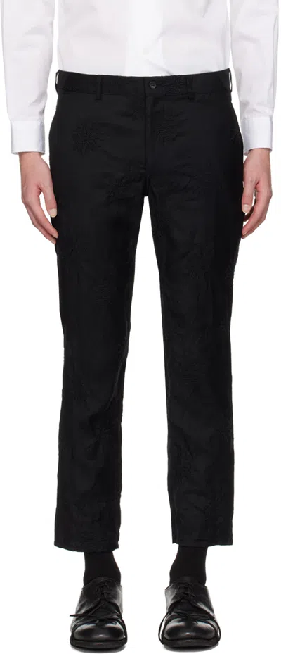 Black Comme Des Garçons Black Embroidered Trousers