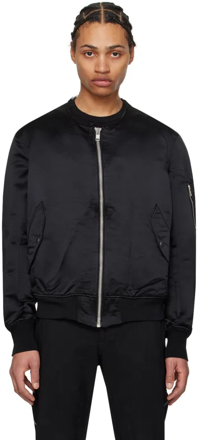 Black Comme Des Garçons Black Frayed Edge Bomber Jacket