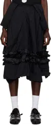 Black Comme Des Garçons Black Frills Maxi Skirt In 1 Black