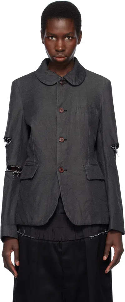 Black Comme Des Garçons Black Gabardine Blazer In 1 Black