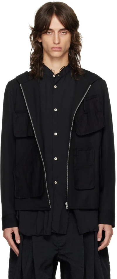 Black Comme Des Garçons Black Hooded Jacket In 1 Black