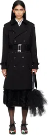 Black Comme Des Garçons Black Kersey Trench Coat In 1 Black