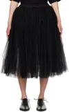 Black Comme Des Garçons Tutu High-waisted Midi Skirt In 1 Black